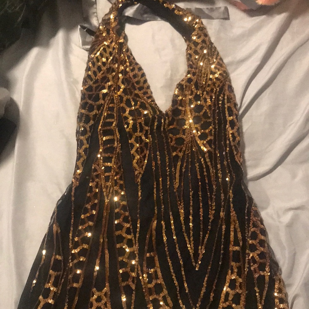 Sexy gold party dress